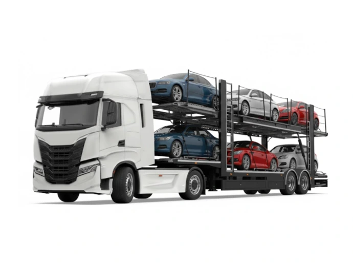 Remorque Ironlog conçue pour transporter en toute sécurité des voitures et des camions-plateaux pour des entreprises comme Renault et Dacia, au niveau national et international, avec fiabilité et efficacité logistique.