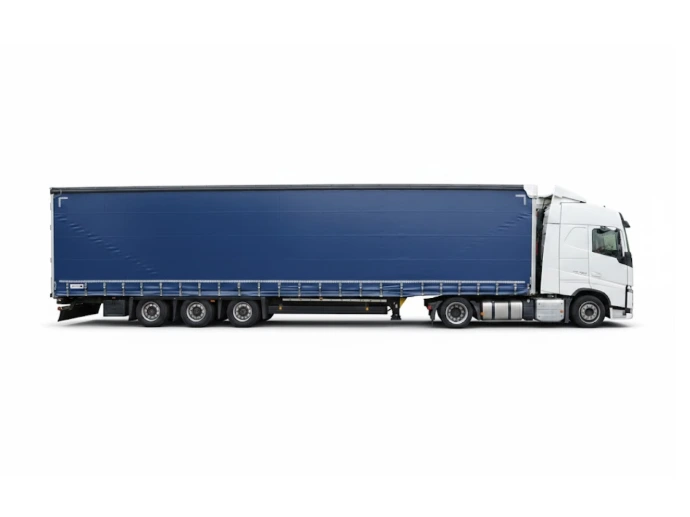 Remorque méga bâchée Ironlog pour le transport de marchandises sur route, au niveau national et international, assurant un service logistique fiable, rapide et sécurisé.